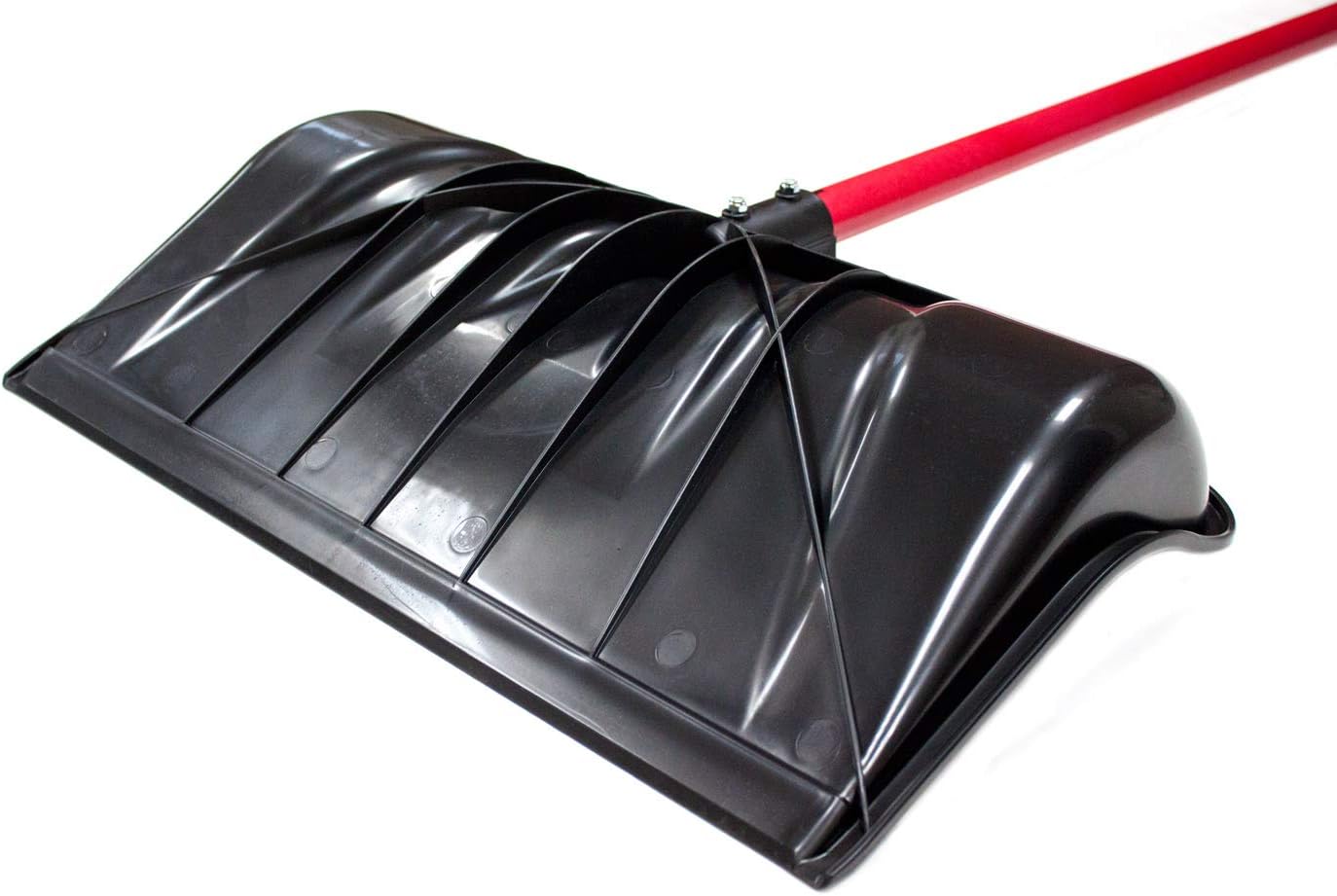 22" Combo Snow Shovel Pusher Fiberglass Handle, Made in USA | Top-grade poly, head 12.75"x22"x4.5", 56" length, Wirecutter Best Snow Shovel, D-grip