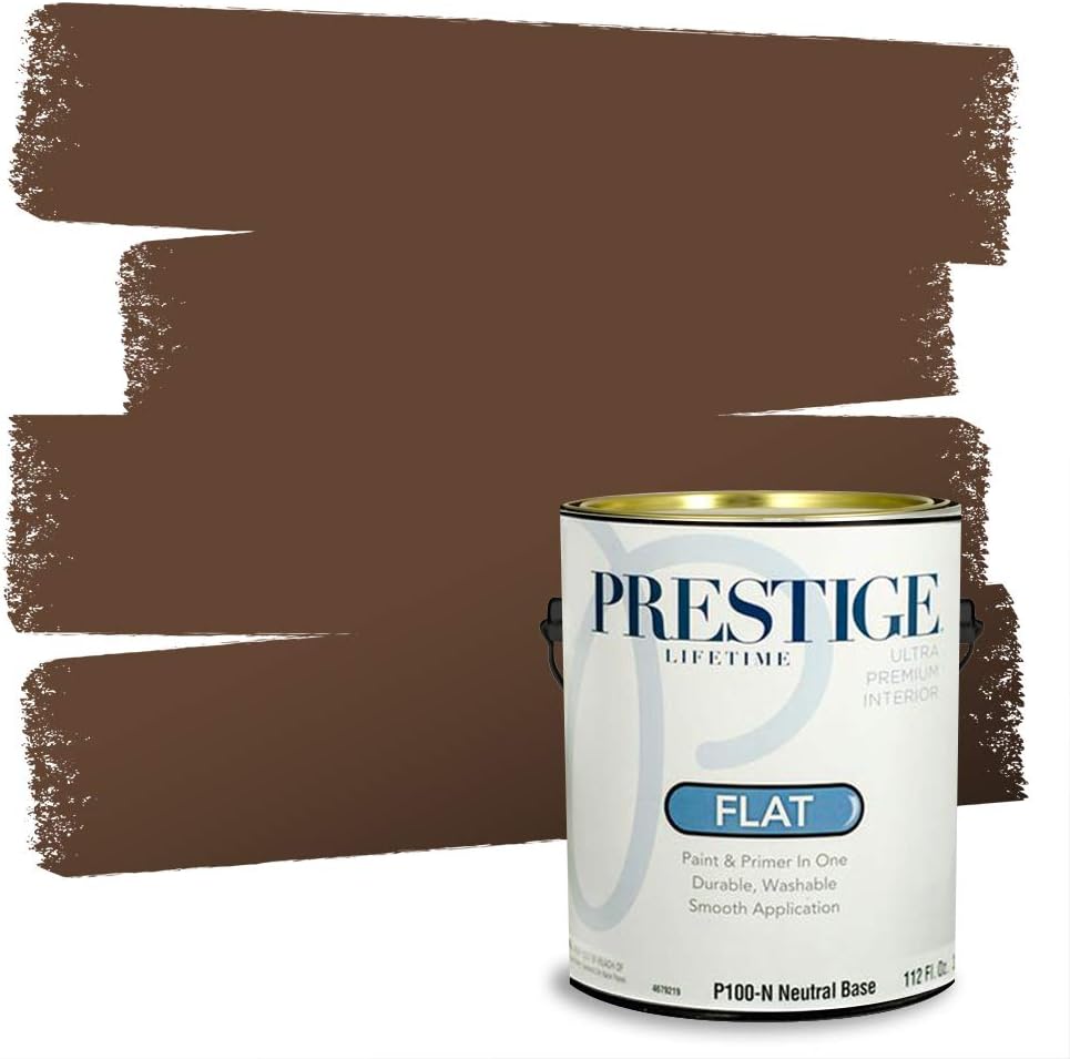 PRESTIGE Paints Exterior Paint and Primer In One, 1-Gallon, Flat, Comparable Match of Sherwin Williams* Sable*