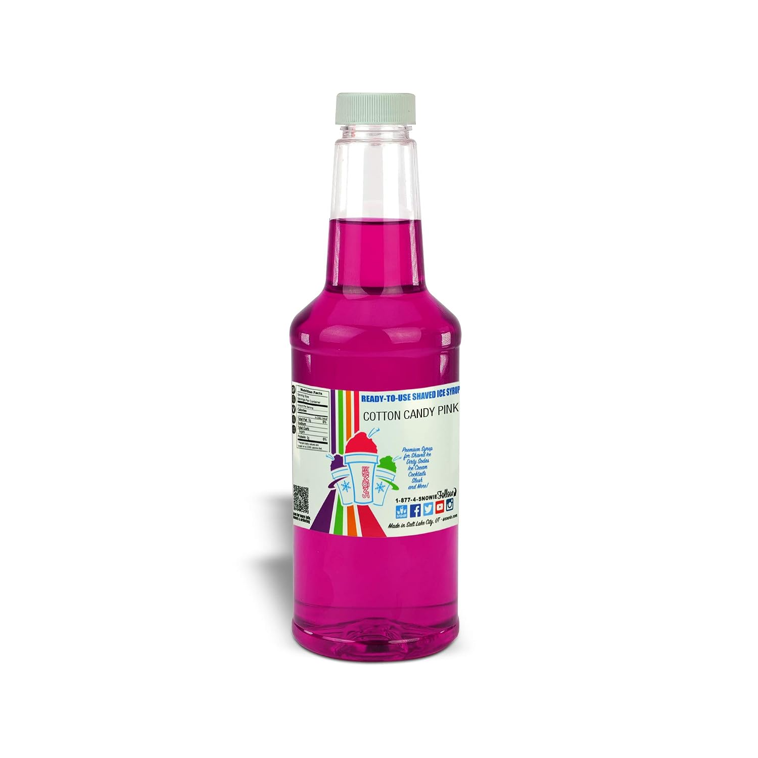 SNOWIE Ready to Use Shaved Ice Snow Cone Syrup - Gallon (Cotton Candy Pink)