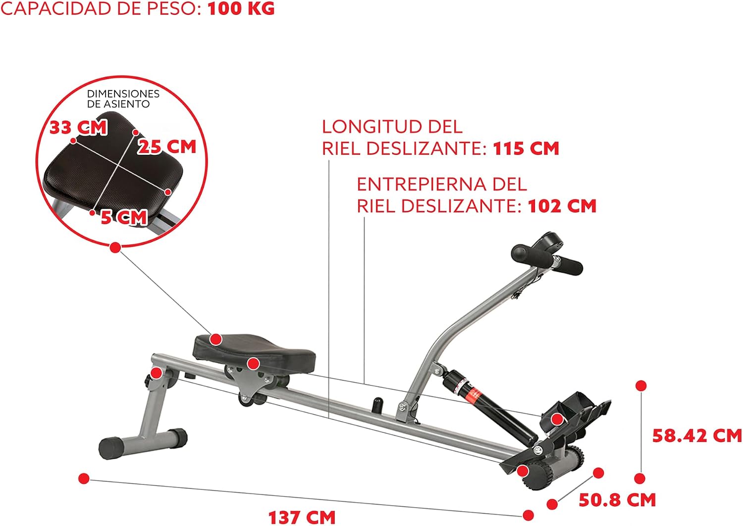 Sunny Health & Fitness Compact Hydraulic Rower with 12-Level Resistance | Full-Body Cardio, Joint-Friendly, Lightweight & Portable, Quiet & Smooth Ride, Easy-Assembly, Free SunnyFit App