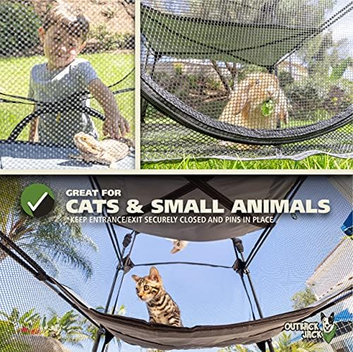 Kitty Compound Outdoor Cat Enclosure and Tunnel, Play Tents | Portable playhouse setup letting indoor felines enjoy fresh air outside while staying contained, safe and secure at all times