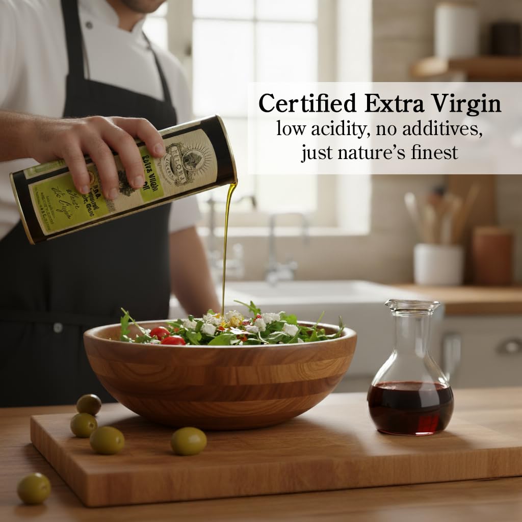 Ellora Farms Olive Oil Extra Virgin, Traceable & Certified PDO Polyphenol Rich Extra Virgin Olive Oil Cold Pressed, Global Gold Awards, Kosher, Single Origin from Crete, Greece 33.8 Fl oz, Pack of 2