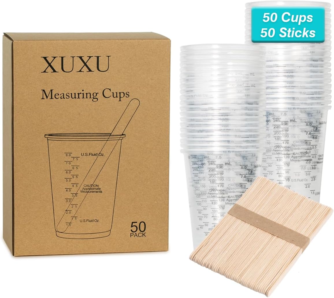100pcs 8oz Graduated Clear Plastic Measuring Cups
