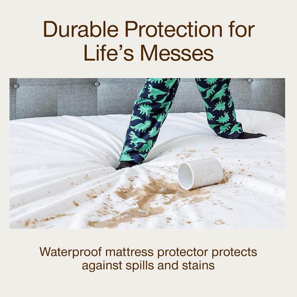 Coop Home Goods Ultra-Tech Waterproof Mattress Protector Cal King, Smooth Top Mattress Pad, Waterproof Cover, Up to 18 Inches Deep, Machine Washable, Noiseless Comfort, Cal King (72x84)