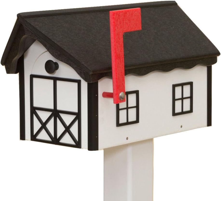 Recycled Poly Plastic Barn Mailbox USA Handmade (Weatherwood)