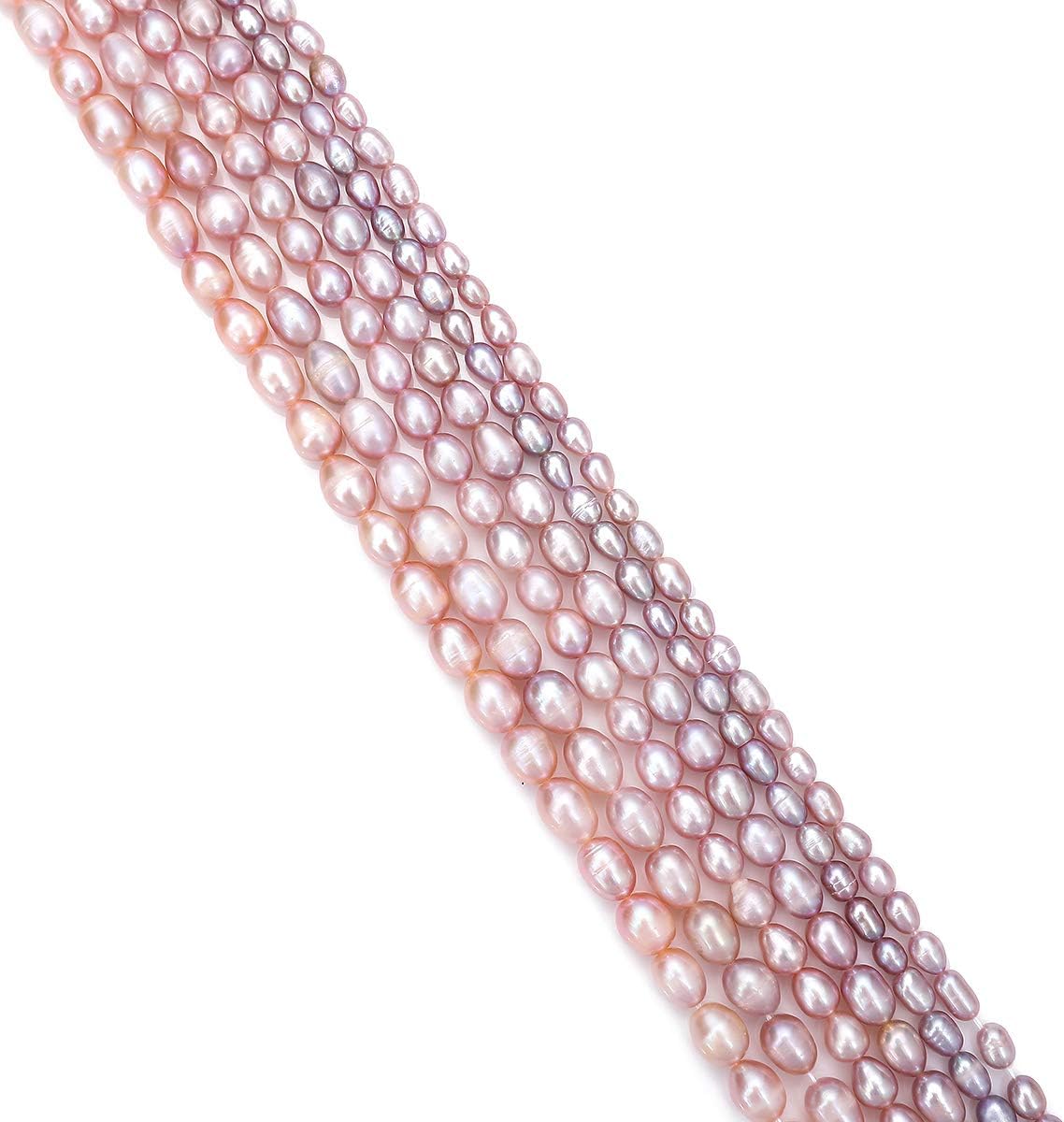 BEADIA Natural Pearl Beads Side Hole 7-8mm Purple Freshwater Cultured Loose Gemstone Beads for DIY Jewelry Making 13.8''/Strand