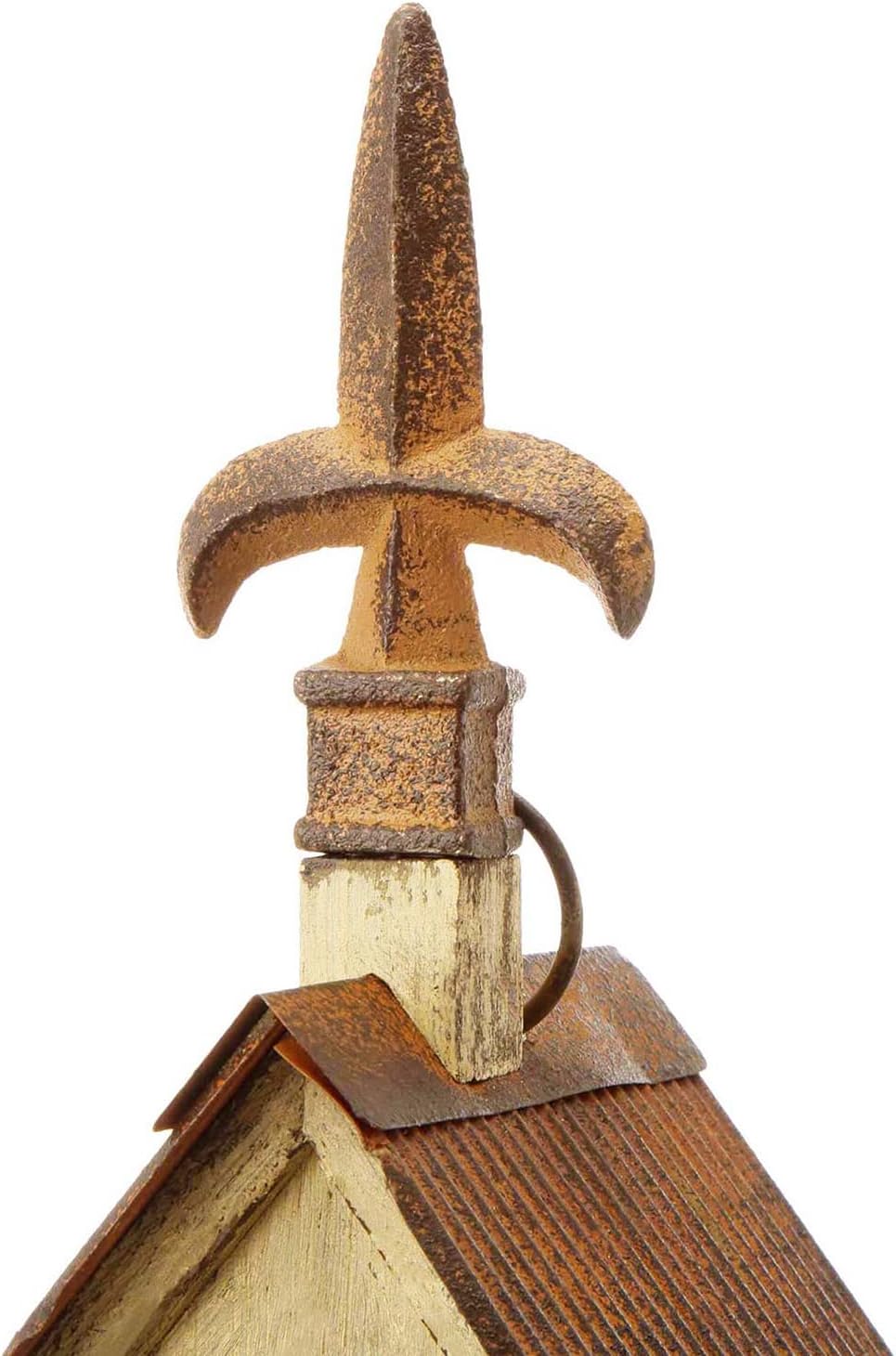 Glitzhome 14" H Hanging Distressed Wooden Church Birdhouse Garden Decor