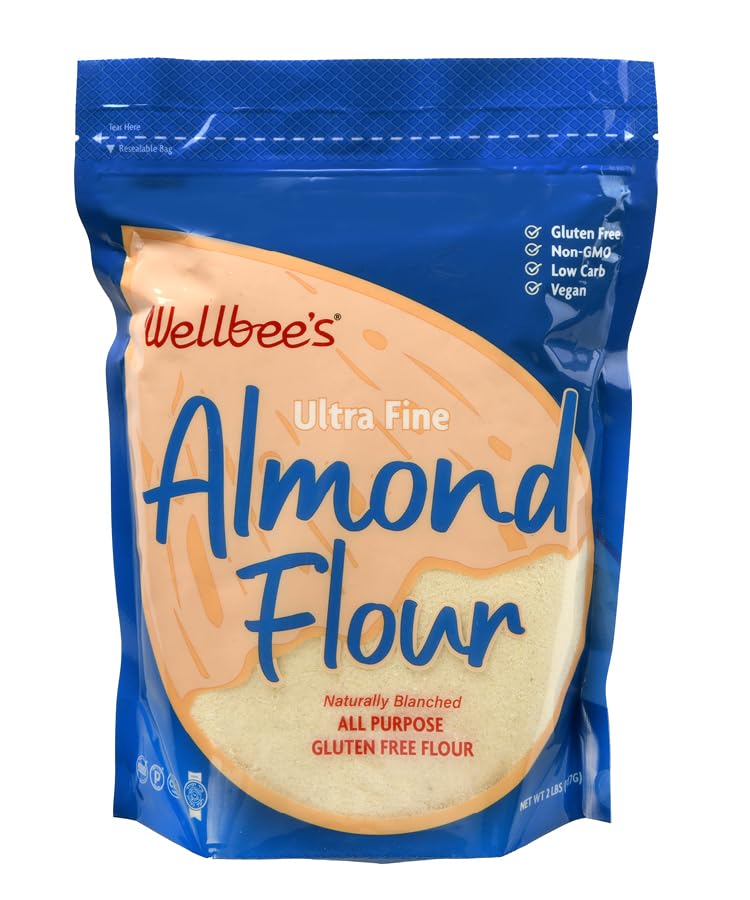 Wellbee's Almond Flour, Extra Fine, Gluten Free, Blanched, Low Carb, All Purpose, 5 lbs