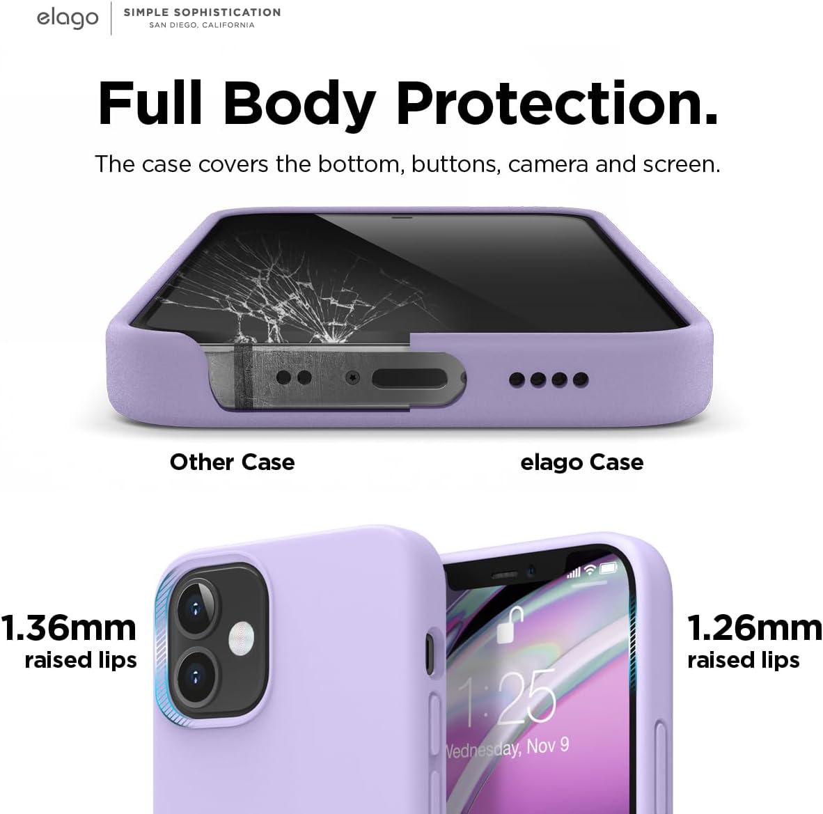 elago Premium Liquid Silicone Case for iPhone 12 Mini Lavender