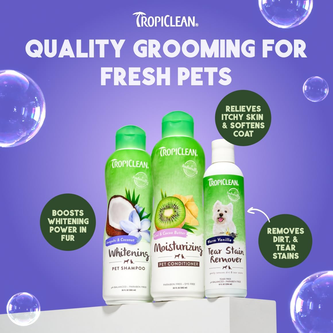 TropiClean Deodorizing Dog Shampoo for Smelly Pets, Professional Dog Shampoo, Long Lasting Odor Control, Puppy Safe, USA Made, Berry Scent, 1 Gal