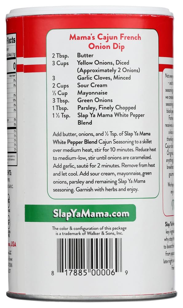 Slap Ya Mama Cajun Seasoning from Louisiana, Hot Blend, No MSG and Kosher, 8 Ounce Can | one 8 oz canister of Hot Blend Cajun seasoning for chicken, seafood, vegetables, grilling, and everyday meals.