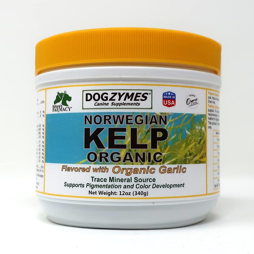 Dogzymes Organic Norwegian Kelp for Pets, a Valuable Nutrition Source Rich in Iodine to Support Gland Function, Especially The Thyroid (3 Pound)