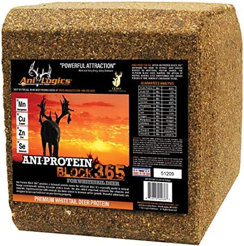 ANI-Protein Block 365 - Long-Lasting Deer Protein Block - Set-and-Forget Deer Attractant to Support Herd Health & Antler Growth - 25 lb