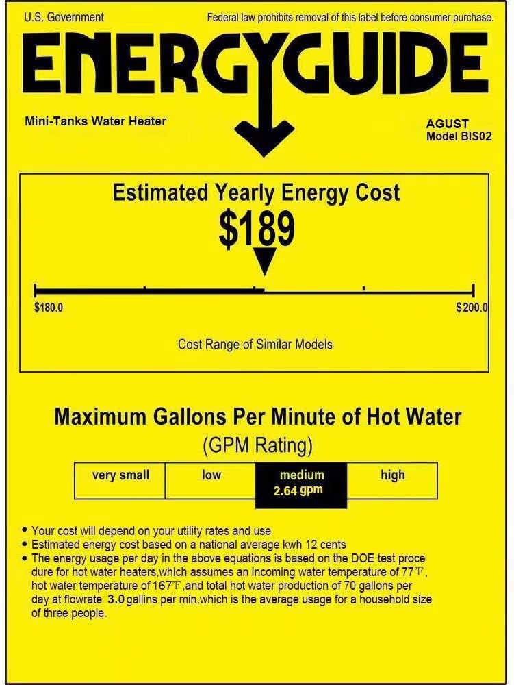 110V-120V 1.5Kw Instant Electric Hot Water Heater Under Kitchen Small Tank 2.5-3.0 Gallon Storage, Rv Trailer Instant Counter Compact Point-of-Use