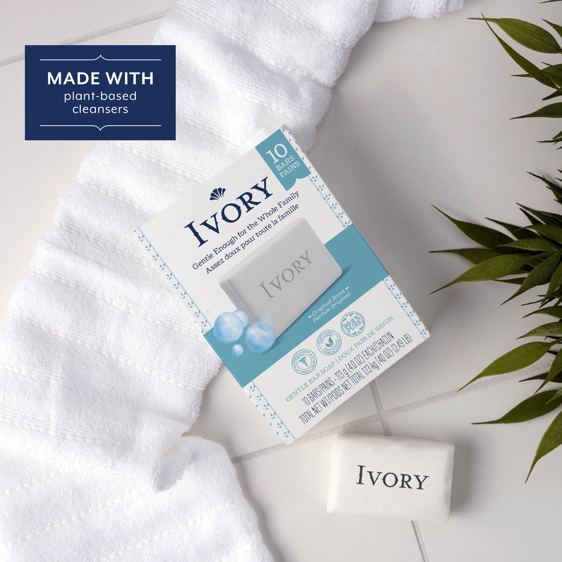 Ivory Clean Original Bar Soap, 4 Ounce, 10 Count (Pack of 2) Total 20 Bars