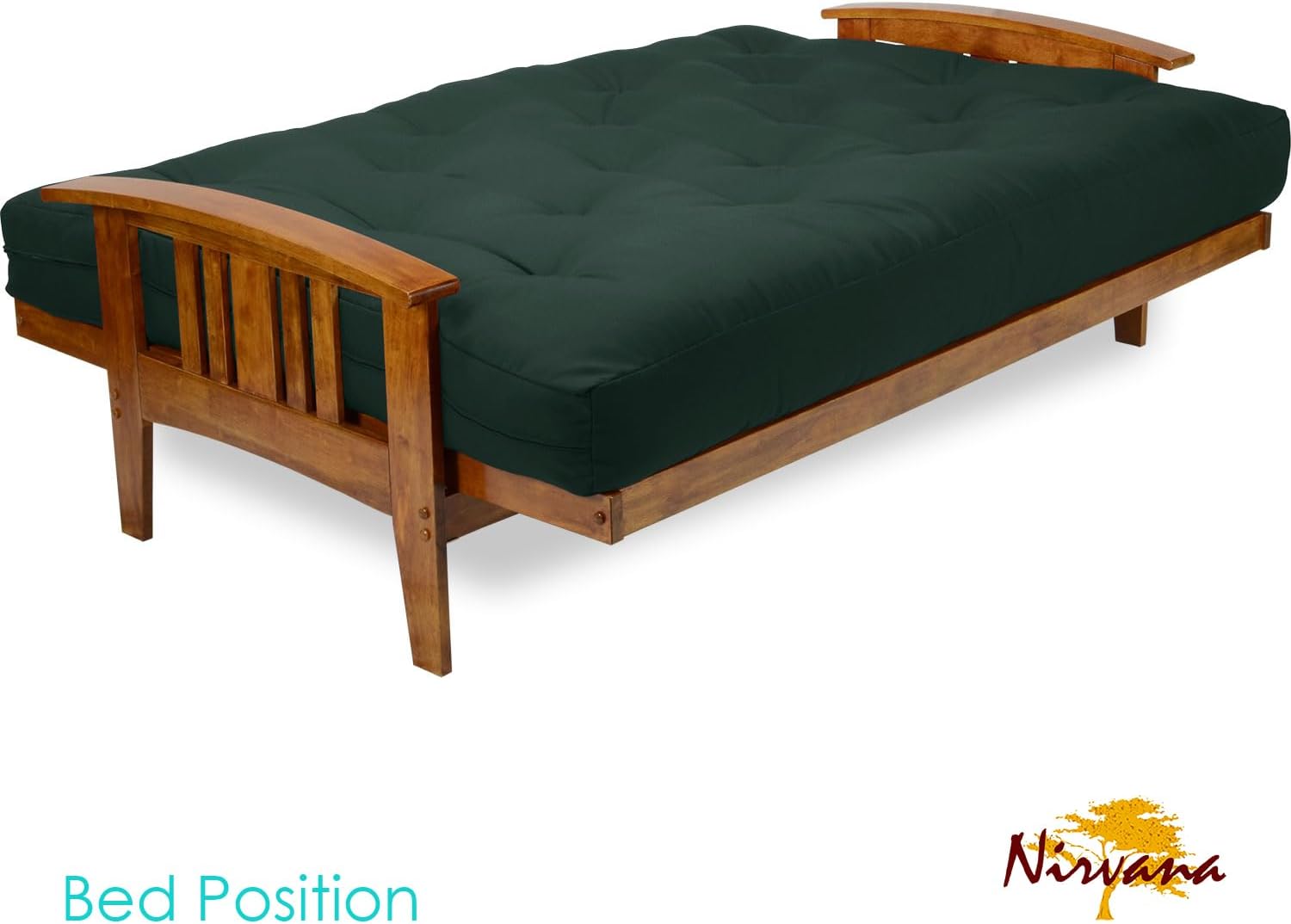 Westfield Futon Set - Queen Size, Frame, 8" Mattress, Twill Ivory Cover