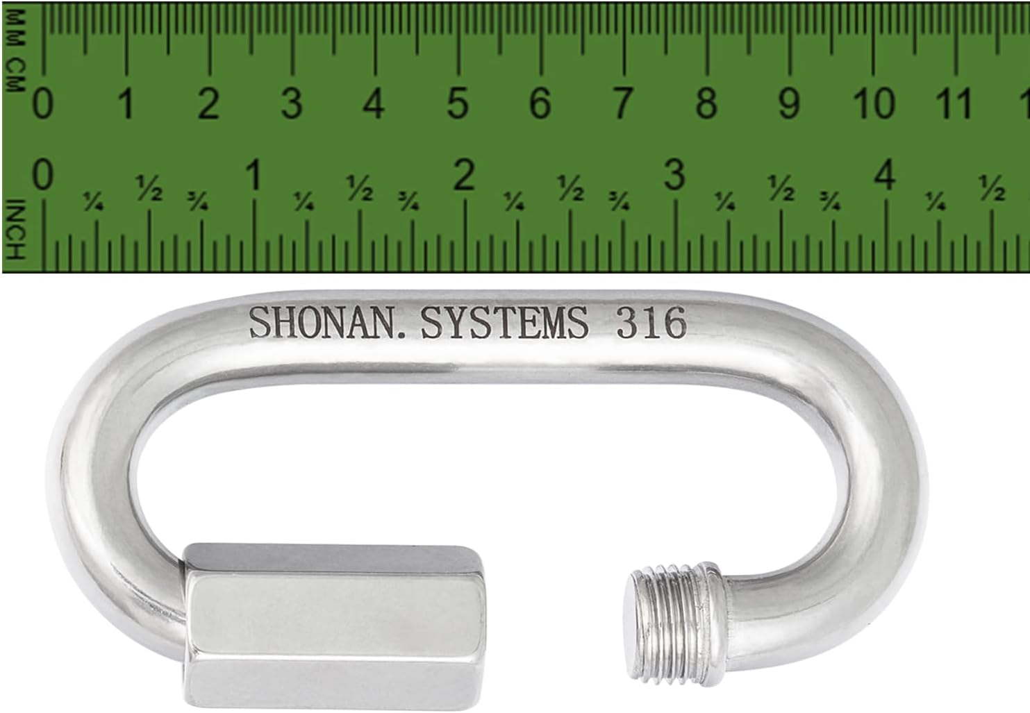 SHONAN Heavy Duty Marine Chain Quick Links, Stainless Steel Chain Connectors, Corrosion Resistant Locking Carabiners