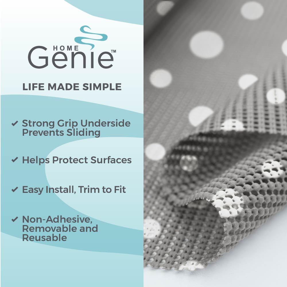 HOME GENIE Shelf Drawer and Cabinet Liner, Non Adhesive, 12x20 Soft Gray