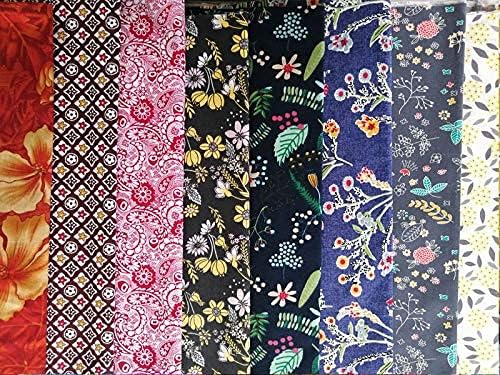 50pcs 10 x 10 inch Multicolor Cotton Fabric Bundle Squares for Quilting Sewing, Precut Fabric Squares for Craft Patchwork