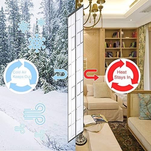 Insulated Door Curtain, Thermal Magnetic Self-Sealing EVA Door Screen Winter Stop Draft Keep Cold Out Door Cover for Kitchen, Bedroom