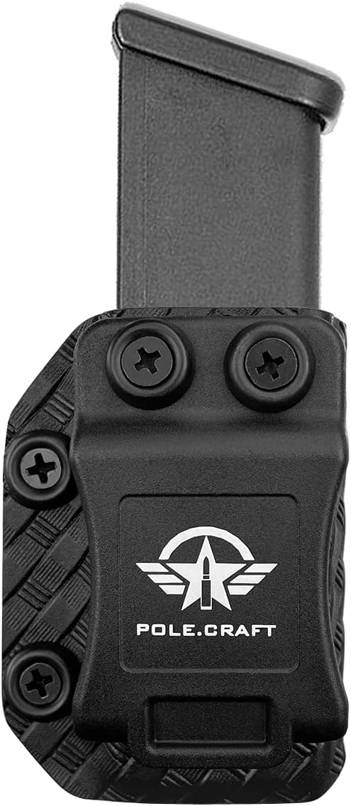 POLE.CRAFT IWB/OWB Magazine Holster Kydex - Mag Carrier Fits: 9mm .40 Double Stack / 9mm .40 Single Stack - P365 1911 Glock 19 19X 17 26 27 28 43 22