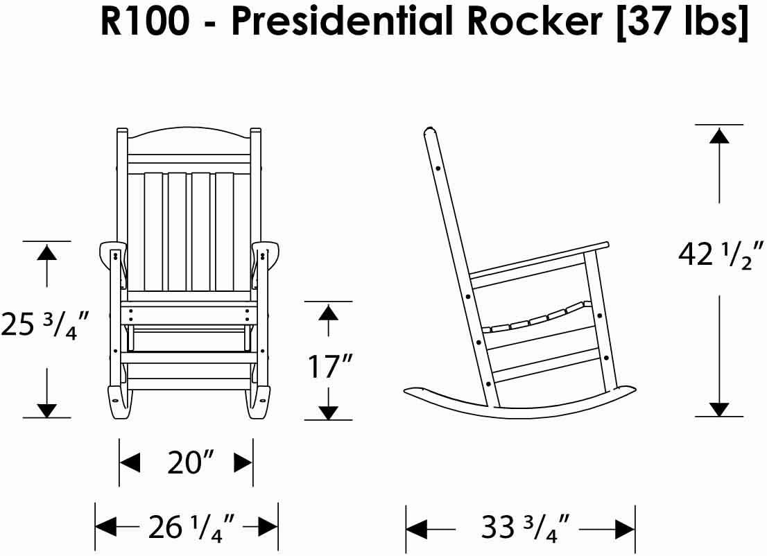 POLYWOOD Presidential Rocking Chair in White
