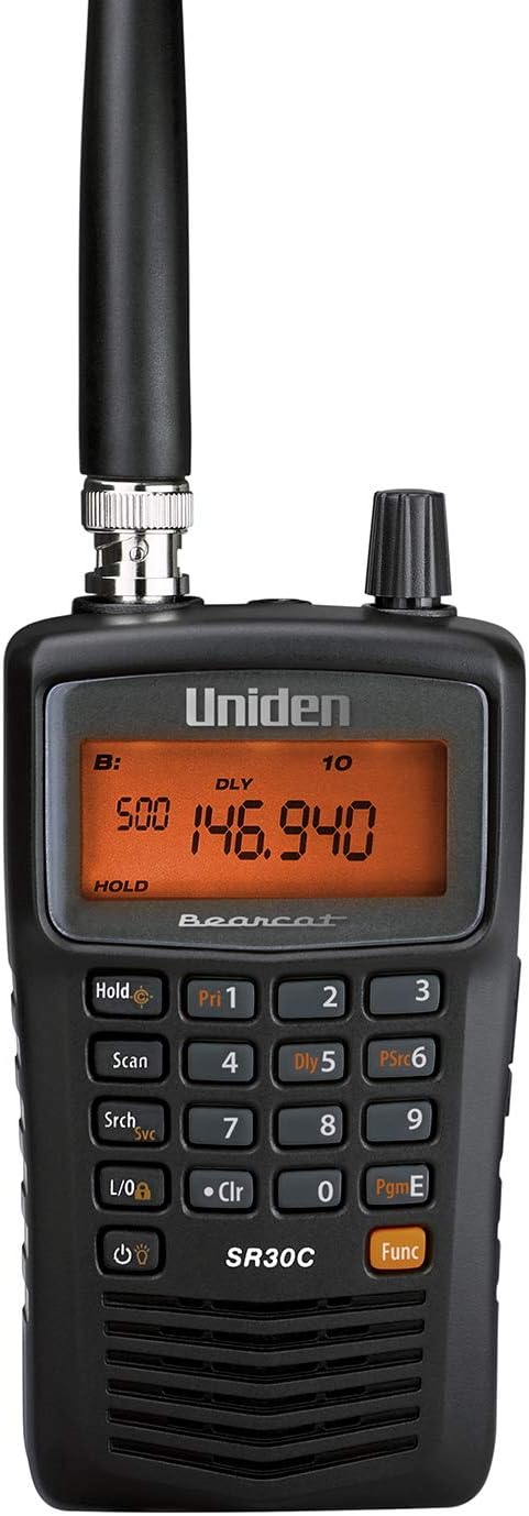 Uniden Bearcat SR30C, 500-Channel Compact Handheld Scanner, Close Call RF Capture, Turbo Search, PC programable, NASCAR, Racing, Aviation, Marine