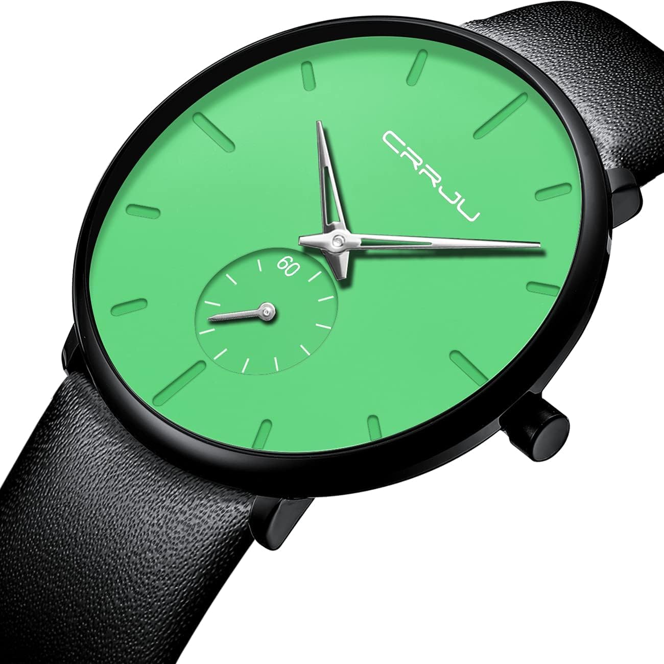 Mens Watches Ultra-Thin Minimalist Waterproof-Fashion Wrist Watch for Men Unisex Dress with Leather Band