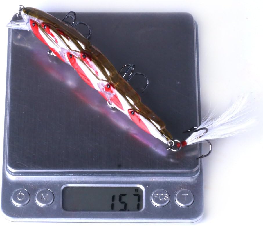5PCS Fishing Topwater Lures Group Fish Minnow Plastic Fishing Bait for Saltwater Freshwater Bass Trout Walleye Salmon Musky Fishing Crankbaits Lure