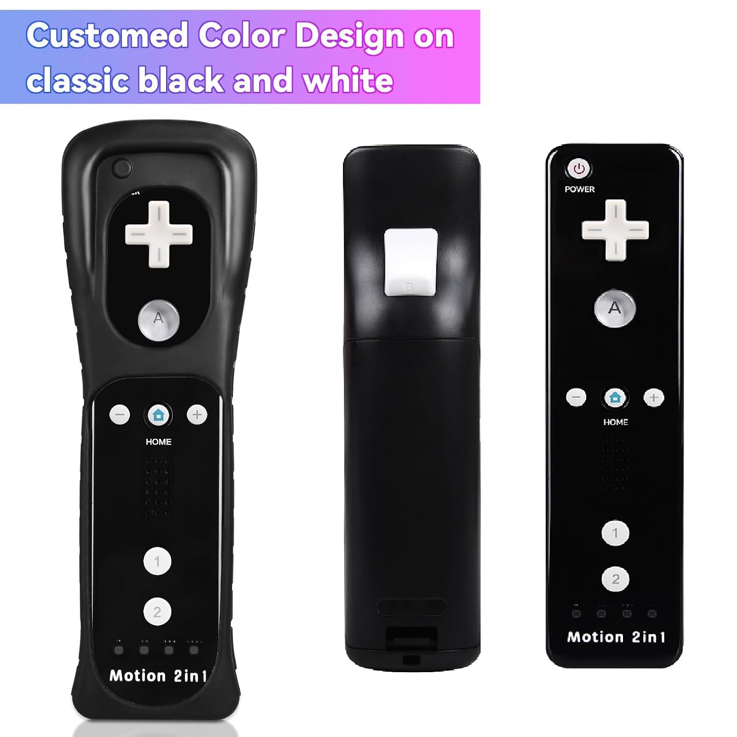 TechKen 2 Pack Wii Controllers with Wii Motion Plus Inside | Shock Wii Nunchuk Controller | Compatible Nintendo Wii, Motion Plus Wii Controller