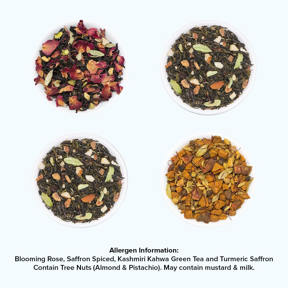 VAHDAM Assorted Green Tea Loose Leaf Tea Gift Set (10 Flavors) | Loose Leaf Green Tea Collection | Includes Himalayan Green Tea Varieties | Packed in Resealable Ziplock Pouches