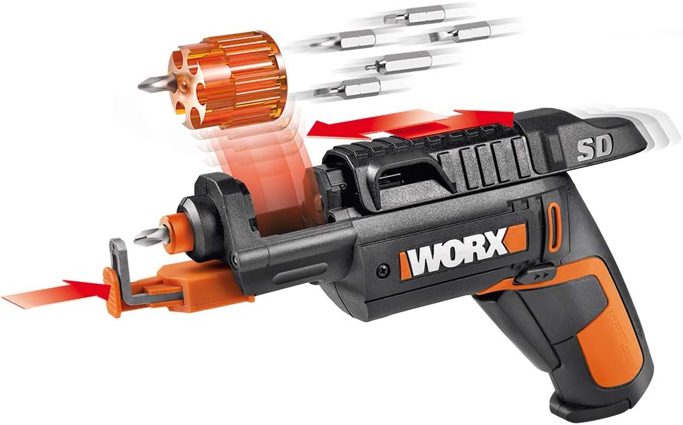 WORX Cordless Screwdriver, 4V 6-Bit Cartridge with Screw Holder, WX255L