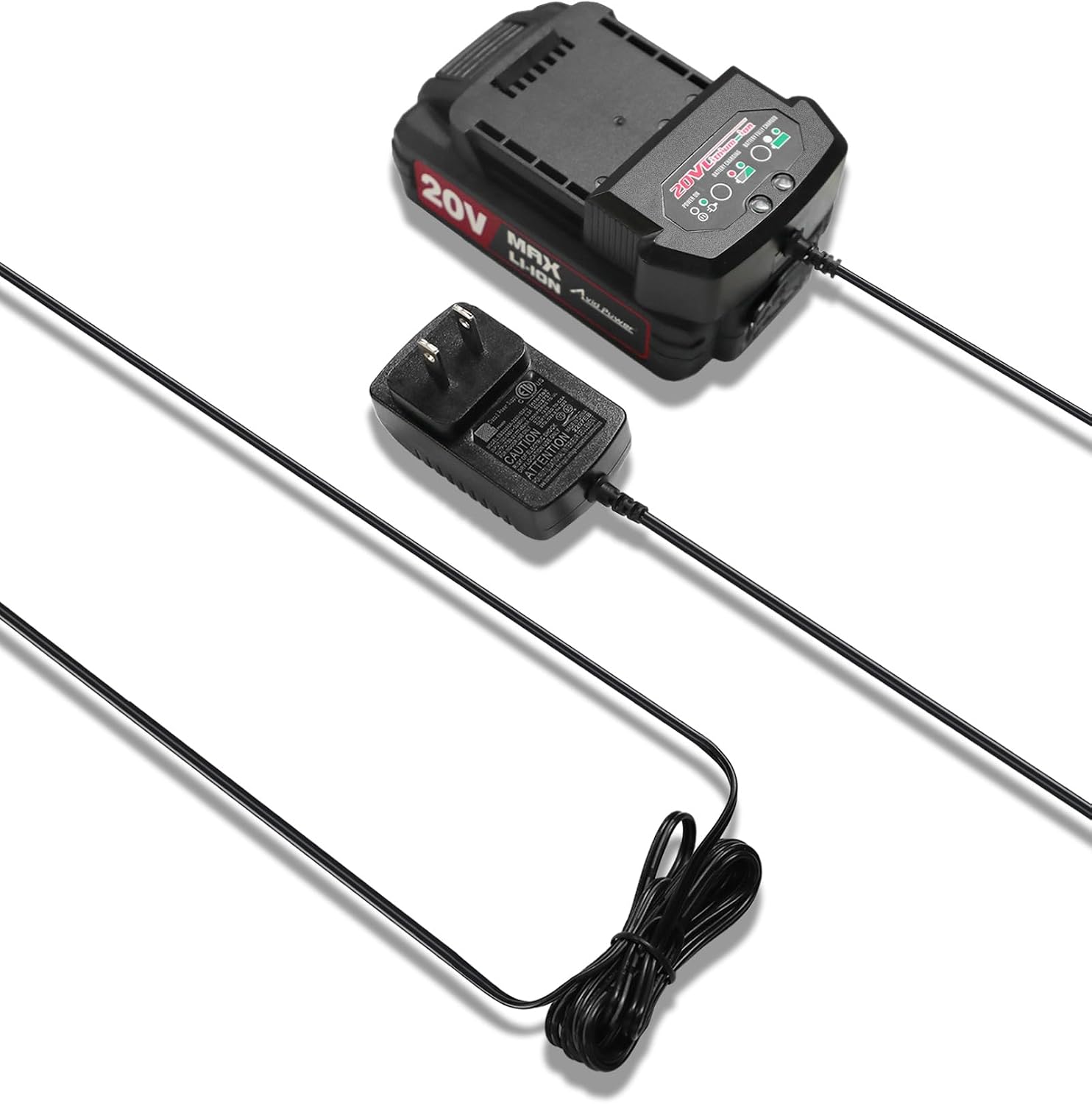 AVID POWER 20V Max Lithium Ion Battery Charger, Only Compatible with Avid Power 20V 1.5/2.0Ah Batteries (Excludes 3.0Ah Batteries)