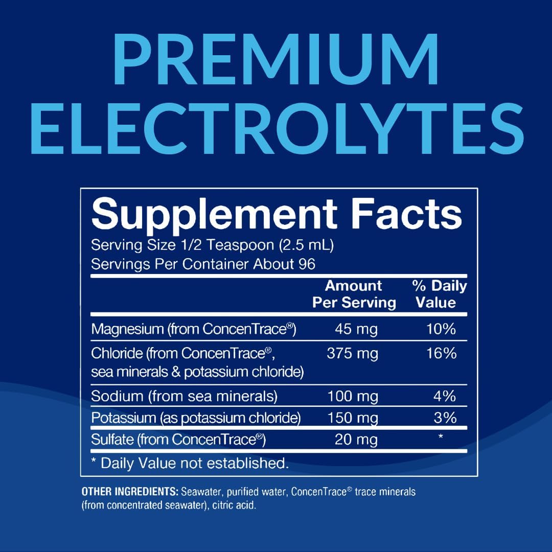 BodyTech Liquid Electrolytes Drops, Unflavored, 8 Fl Oz, 96 Servings | Hydration Concentrate with ConcenTrace Trace Minerals