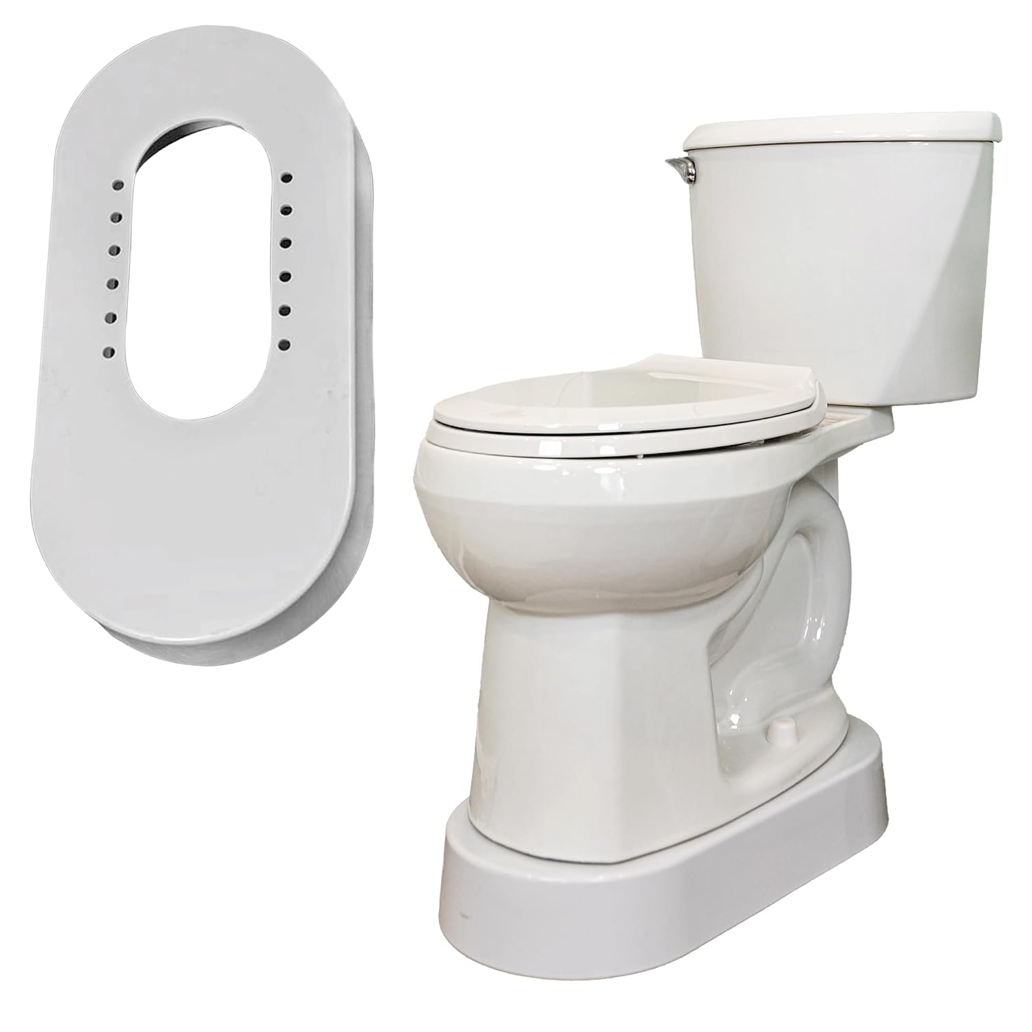 Toilet Base Riser 500 lb Capacity 3.5" High Raised Toilet Seat - Toilet Base Plate, Elevated Toilet Seat, Toilet Seat Risers for Seniors