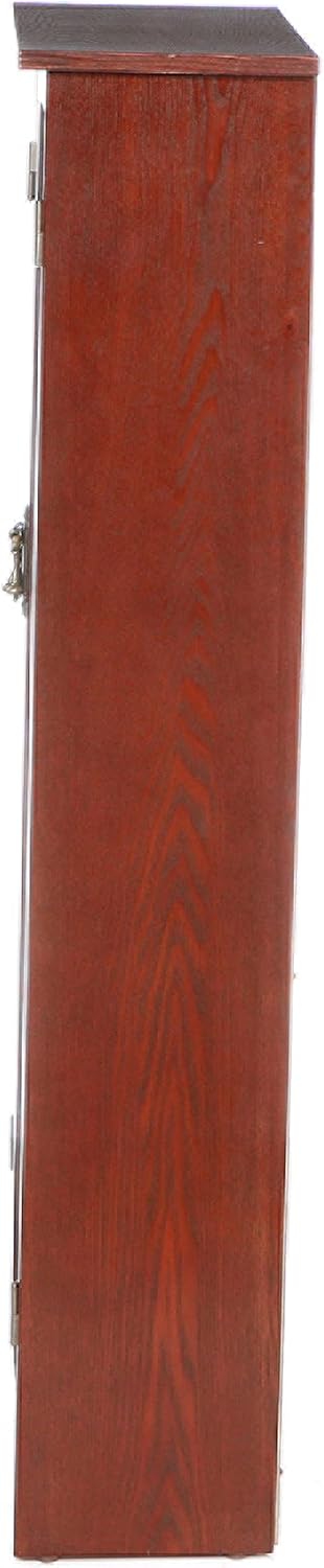SEI Furniture - Window Pane Media Cabinet - Cherry - Transitional Design, Brown Glass and Wood - Ideal for Home Office, Living Room (MS1073)