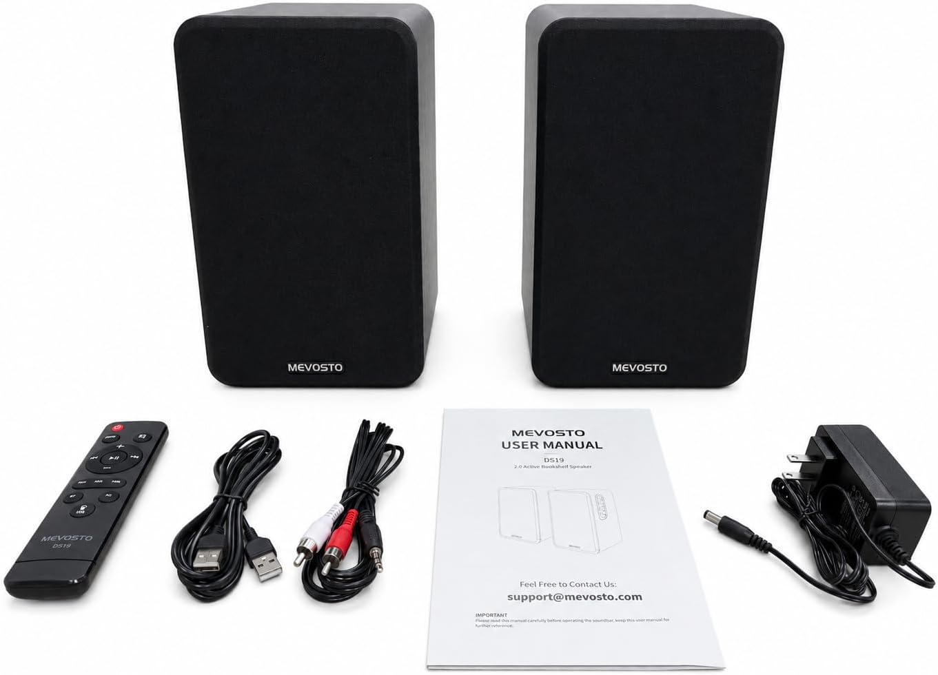 Active Bookshelf Speakers 36W RMS - BT 5.4 Wireless Speaker with 5 Inch Woofer, Silk Dome Tweeter PC Speakers - USB Digital Audio Studio Monitors Bass & Treble Adjust AUX Input for Record Player TV