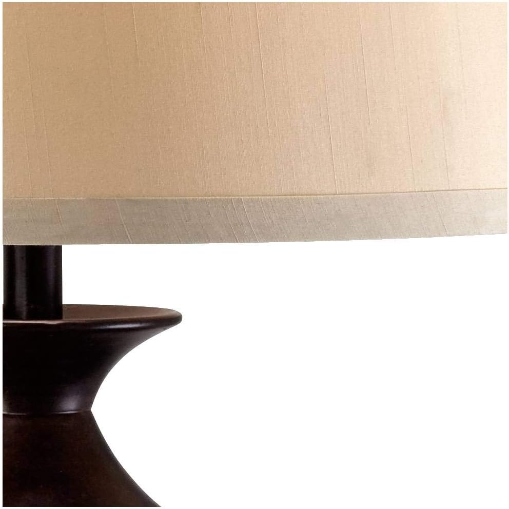 Cage 33" Large Table Lamp Mission Night Light Champagne Nightlight | Brushed Bronze Brown Iron Glass Living Room Bedroom House Bedside Nightstand Home Office Entryway Beige Drum