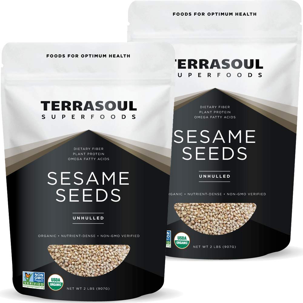 Terrasoul Superfoods Organic Unhulled Sesame Seeds, 6 Lbs (3 Pack) - Gluten Free, Raw, Keto Friendly