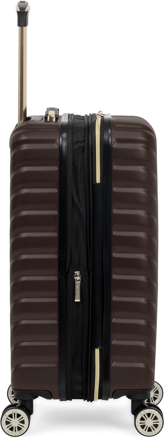 Kenneth Cole REACTION Madison Square Lightweight Hardside Chevron Expandable Spinner Luggage, Black, (28-Inch Checked)