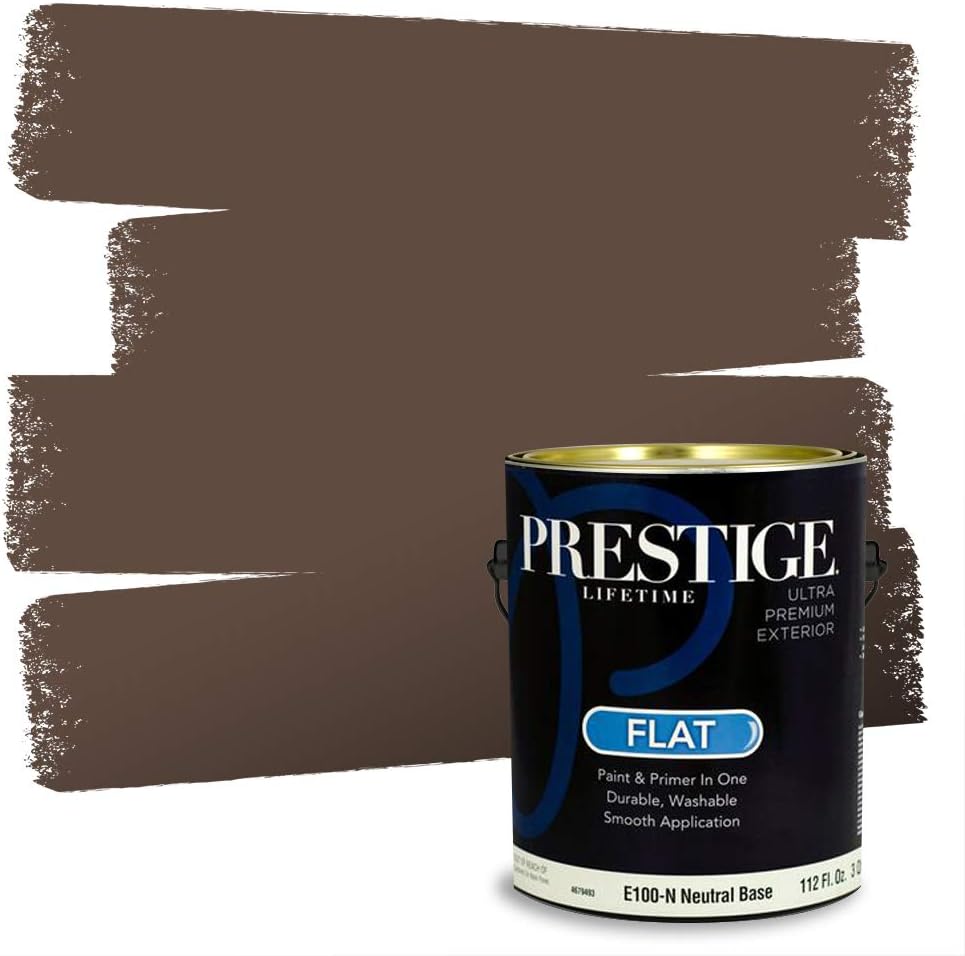 PRESTIGE Paints Exterior Paint and Primer In One, 1-Gallon, Flat, Comparable Match of Sherwin Williams* Sable*