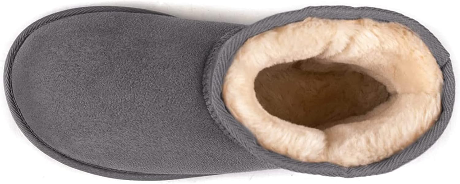 Zizor Women's Cozy Short Bootie Slippers, Winter Warm Hard Bottom House Shoes with Fuzzy Lining
