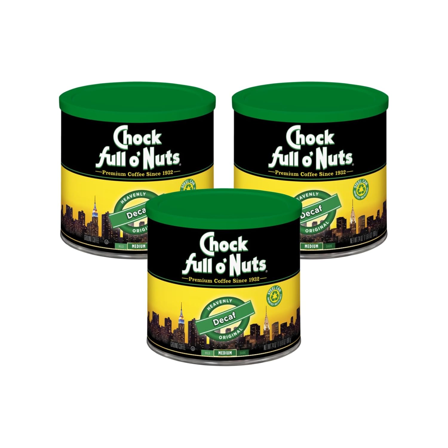 Chock Full o' Nuts French Roast Ground Coffee – Premium Beans in Recyclable Steel Can – Rich Flavor & Aroma, Dark Roast – Perfect for Drip, Pour-Over, Percolator – 26 Oz Can