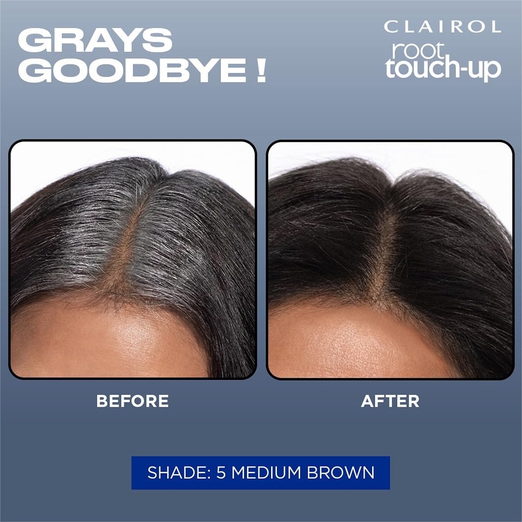 Clairol Root Touch Up Permanent Hair Dye, 6 Light Brown, Pack of 2