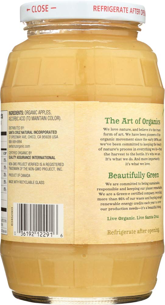 Santa Cruz Organic Apple Sauce, 23 Ounce -- 12 per case.12