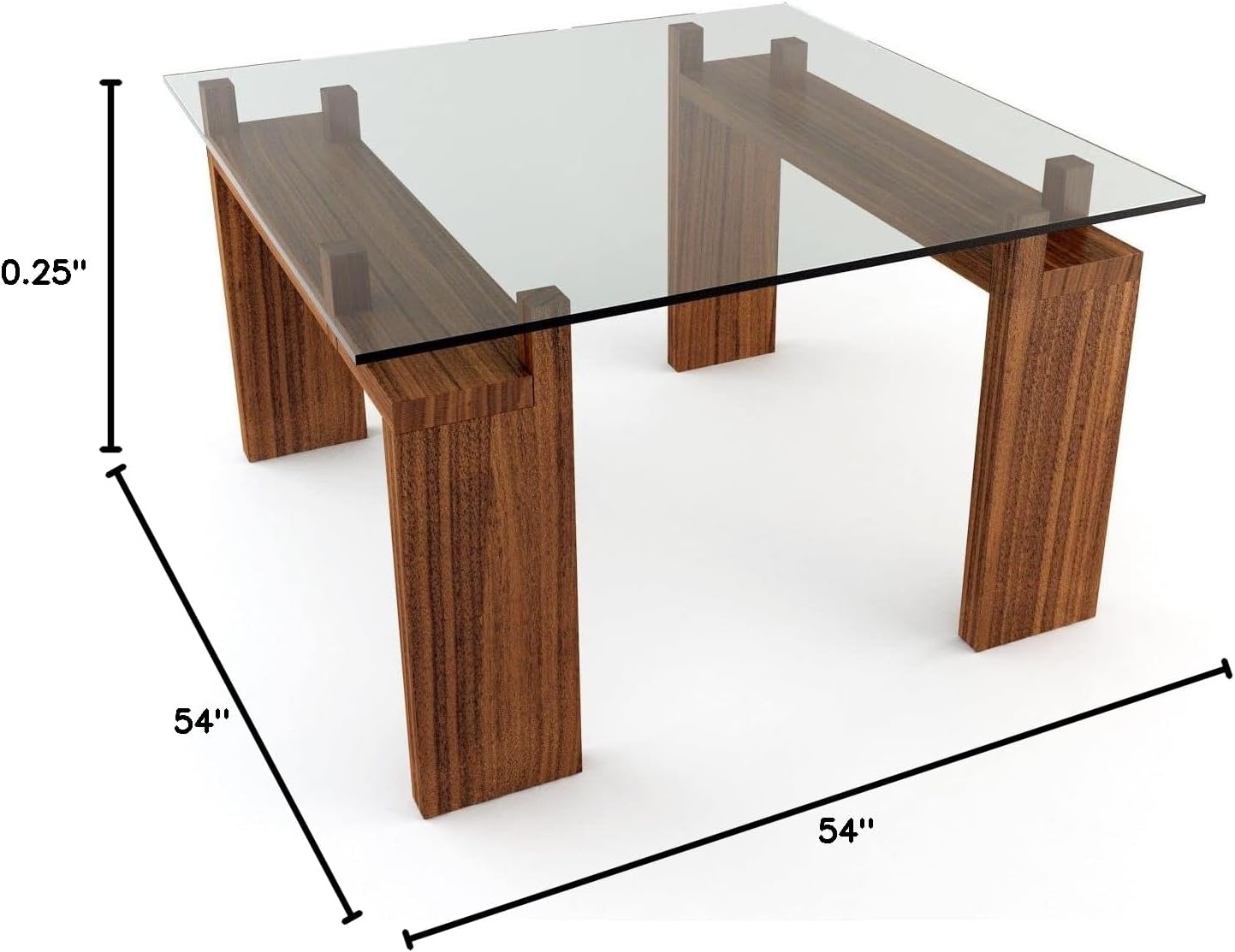 Clear Tempered Glass Table Top 22 Inch Square Flat Polished Edge with 1/4 Inch Thickness for Dining, Coffee or Side Tables by Fab Glass and Mirror