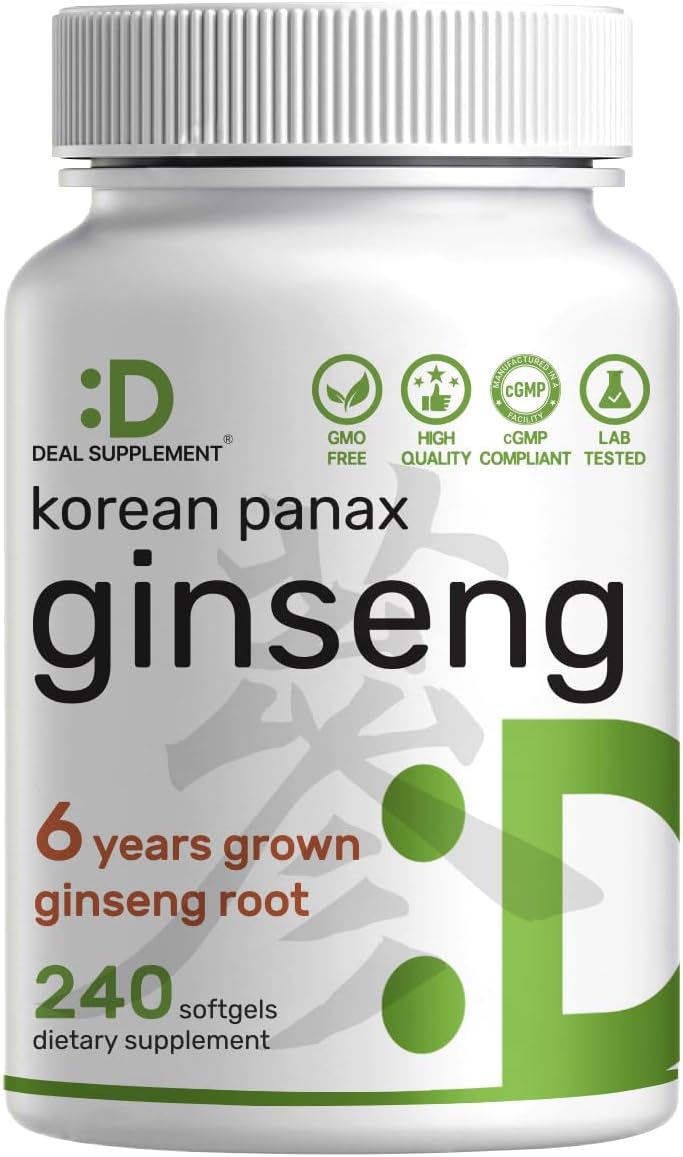DEAL SUPPLEMENT Korean Red Panax Ginseng Root Extract, 240 Softgels
