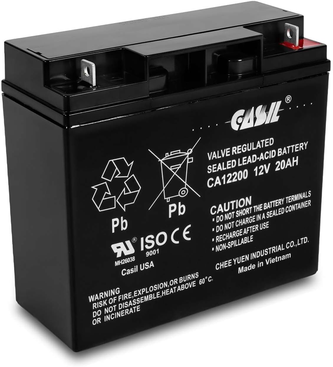 Casil 12v 20ah Battery AGM SLA Lead Acid Battery Compatible with UB12200, FM12200, 6FM20, Sealake FM12200 Batteries