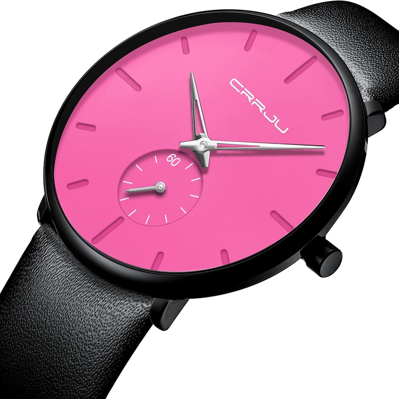 Mens Watches Ultra-Thin Minimalist Waterproof-Fashion Wrist Watch for Men Unisex Dress with Leather Band