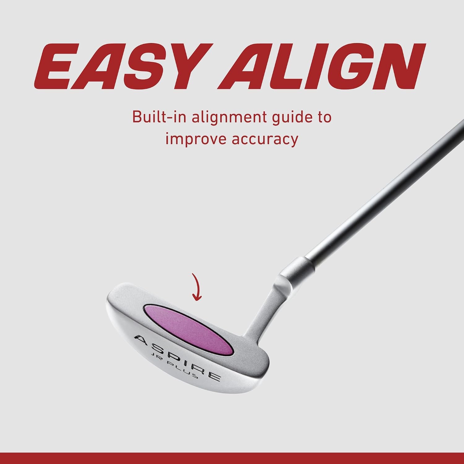 Aspire Junior Plus - Kids Complete Golf Club Set | Aircraft-Grade Aluminum, 15% Larger Clubhead, 7 Iron & Pitching Wedge, Progressive Flex Shafts, Rain Hood, 2 Headcovers